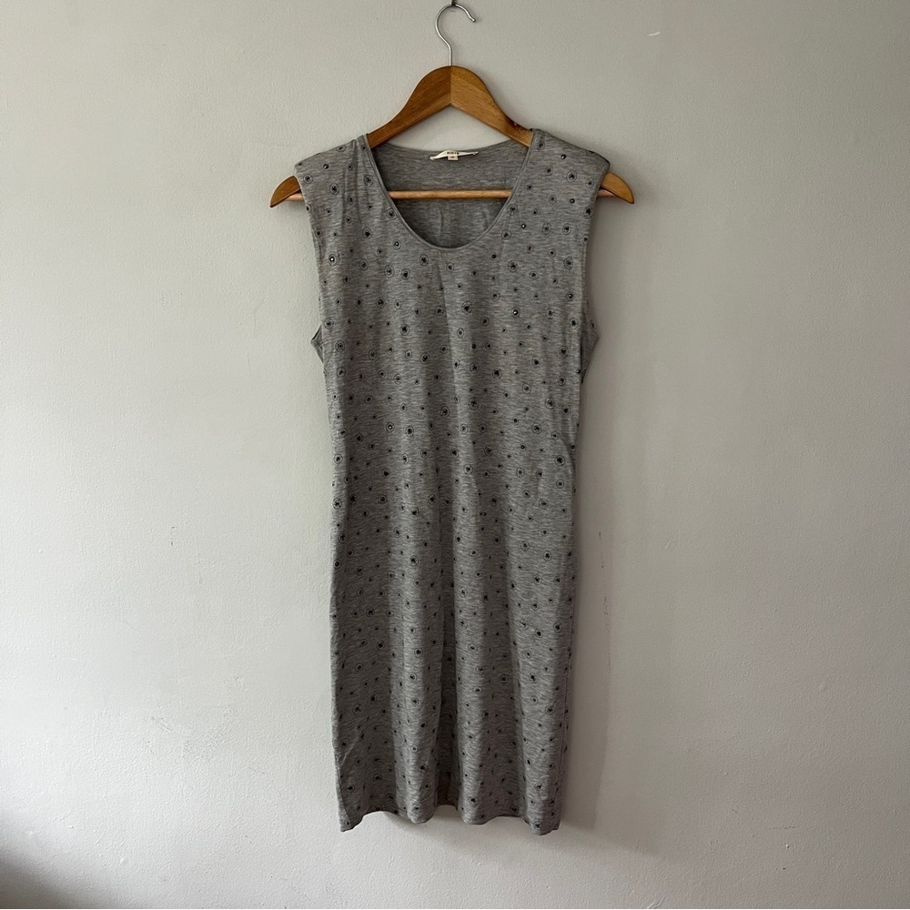 RHIÉ Grey Eyeball Pattern Mini Dress Size XS